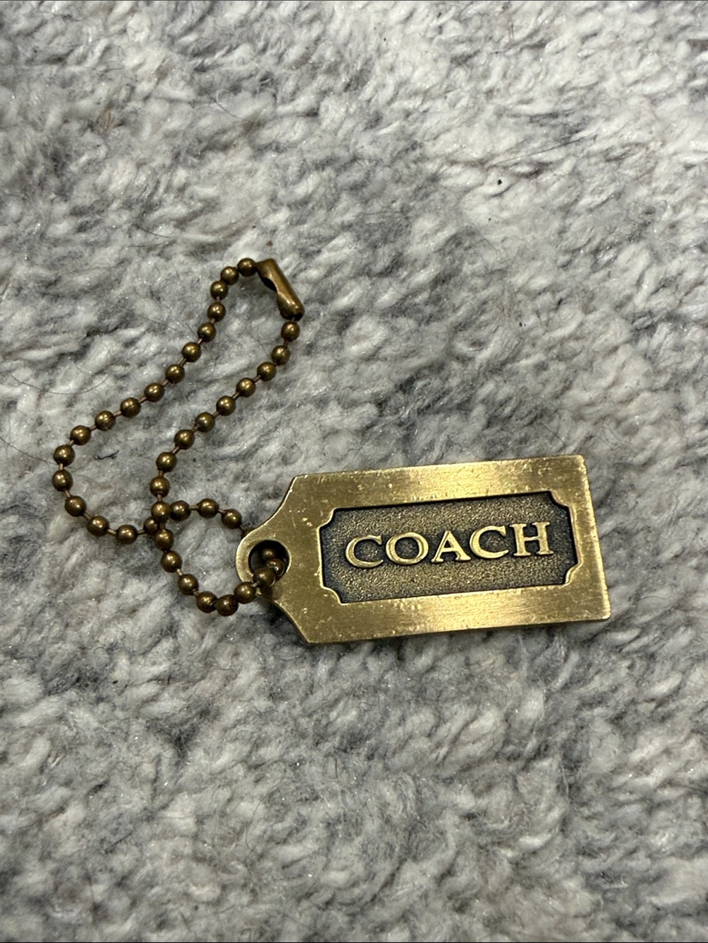 COACH Vintage Y2K Brass Tone Metal Hang Tag Purse Replacement Charm Bronze